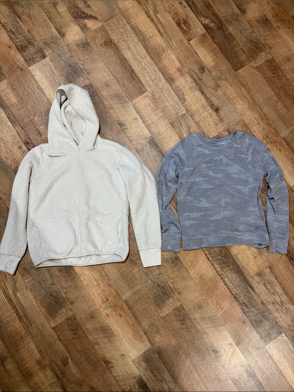 Girl’s Hooded Fleece Pullover & Long Sleeve Top - Size 12